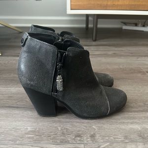 Rag and bone distressed black boot with side zippers